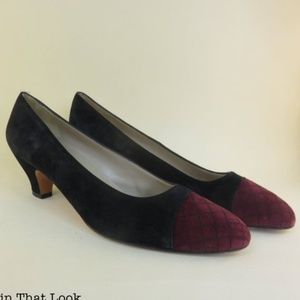 Salvatore Ferragamo Shoes Black and Red Velvet